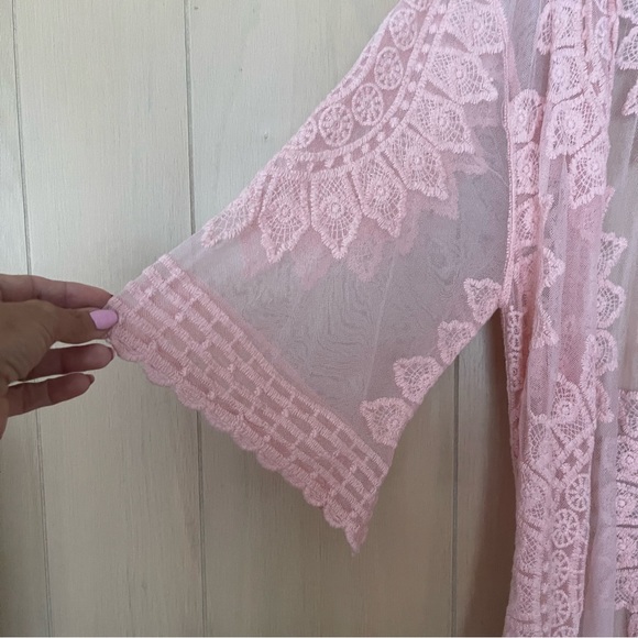 Rachel Zoe Lace Pink Cover Up One Size Womens - Picture 10 of 11